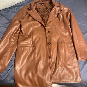 Brown Faux Leather Jacket